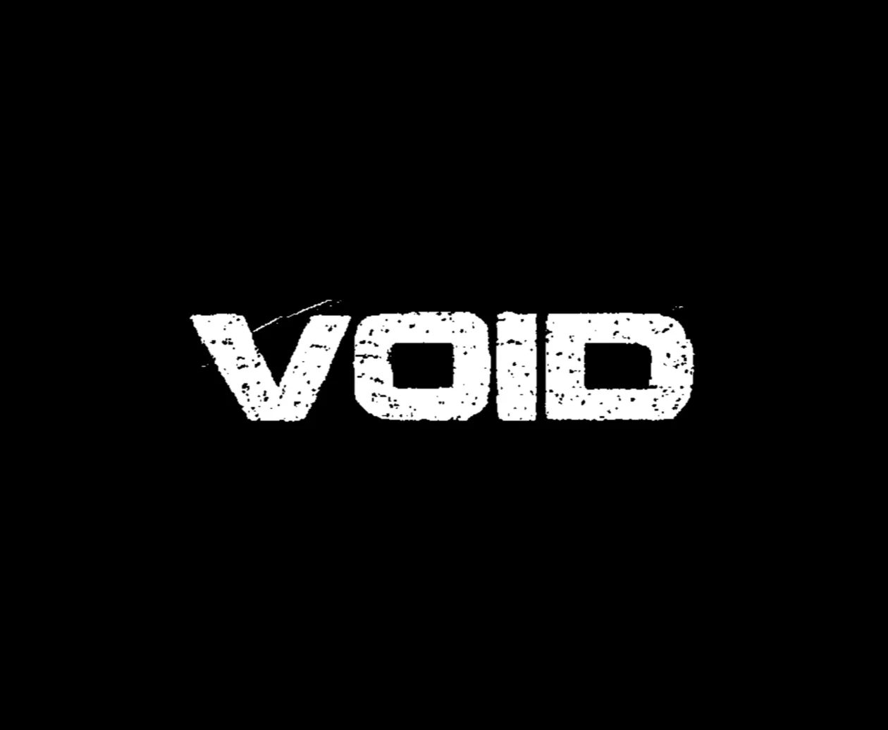 Stylish logo design for VOID Nightclub on a textured black background