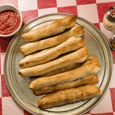 A tray of breadsticks