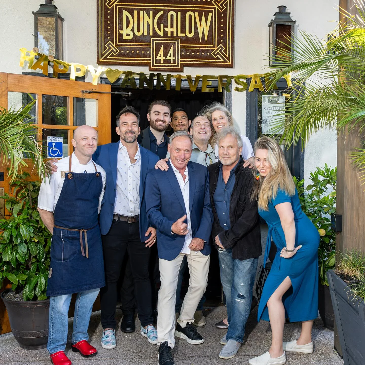 staff celebrating 20 years at Bungalow 44