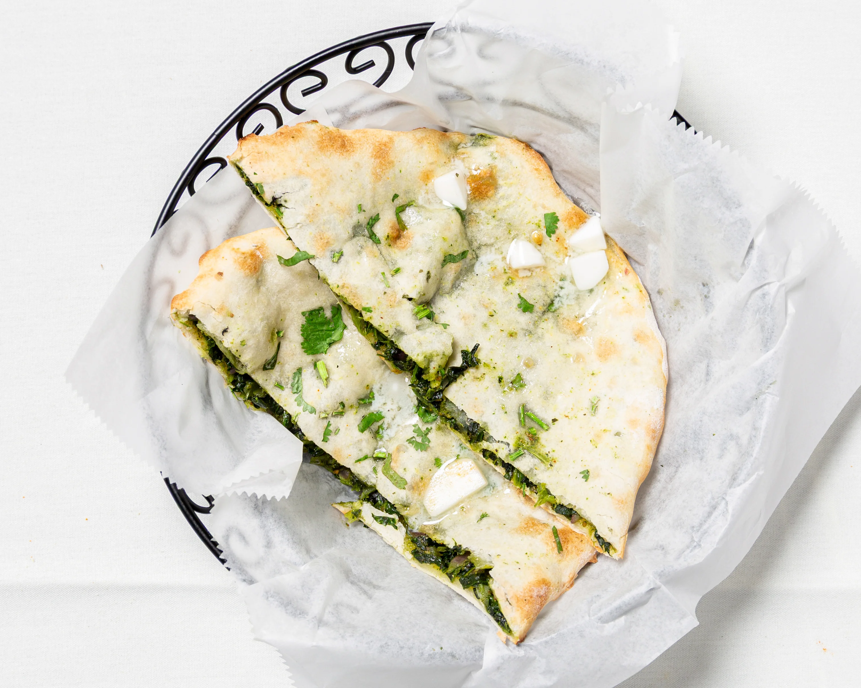 Anjappar Durham - Spinach and Cheese Naan
