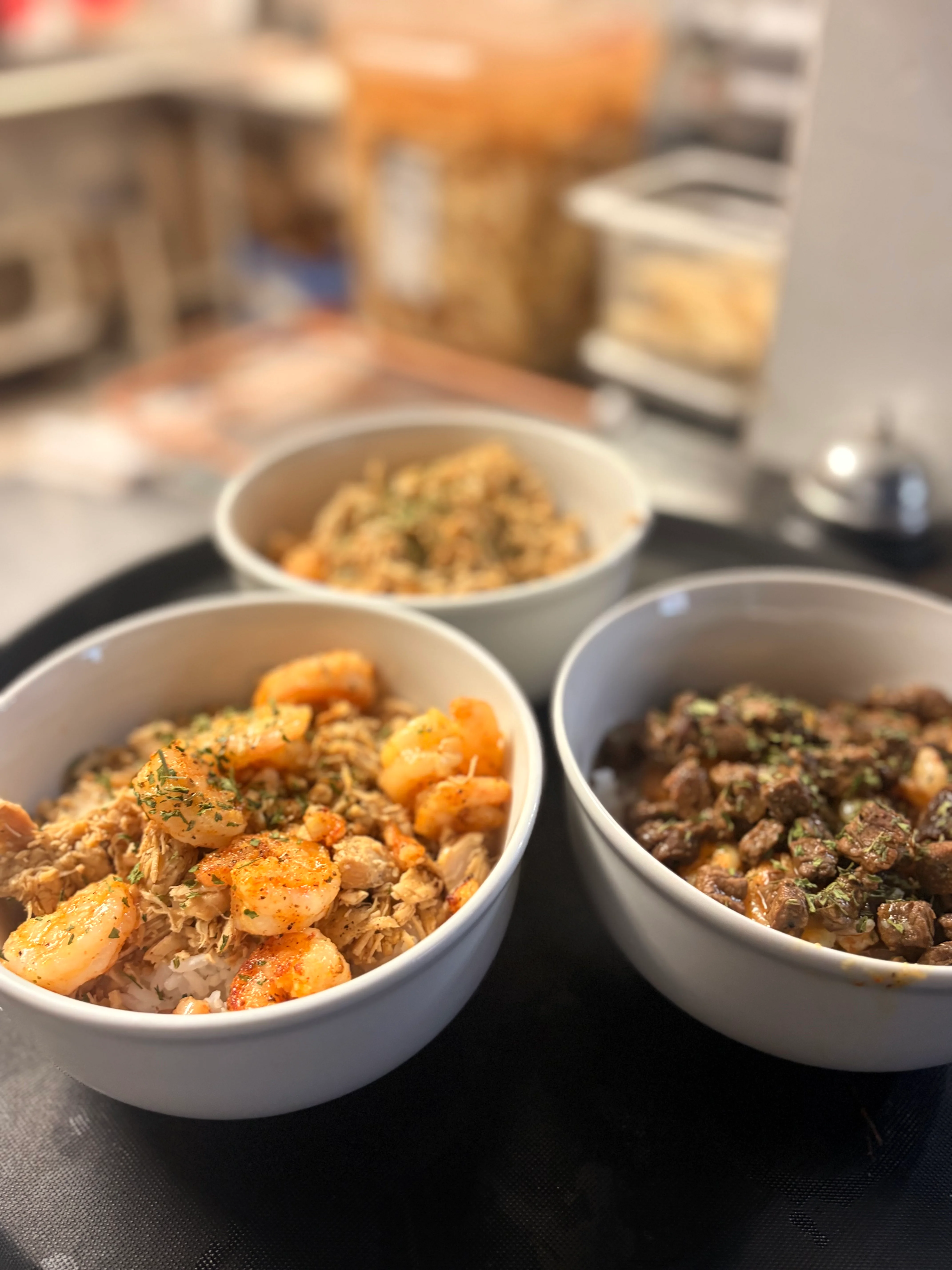 Savory shrimp and chicken rice bowls from Southern cuisine