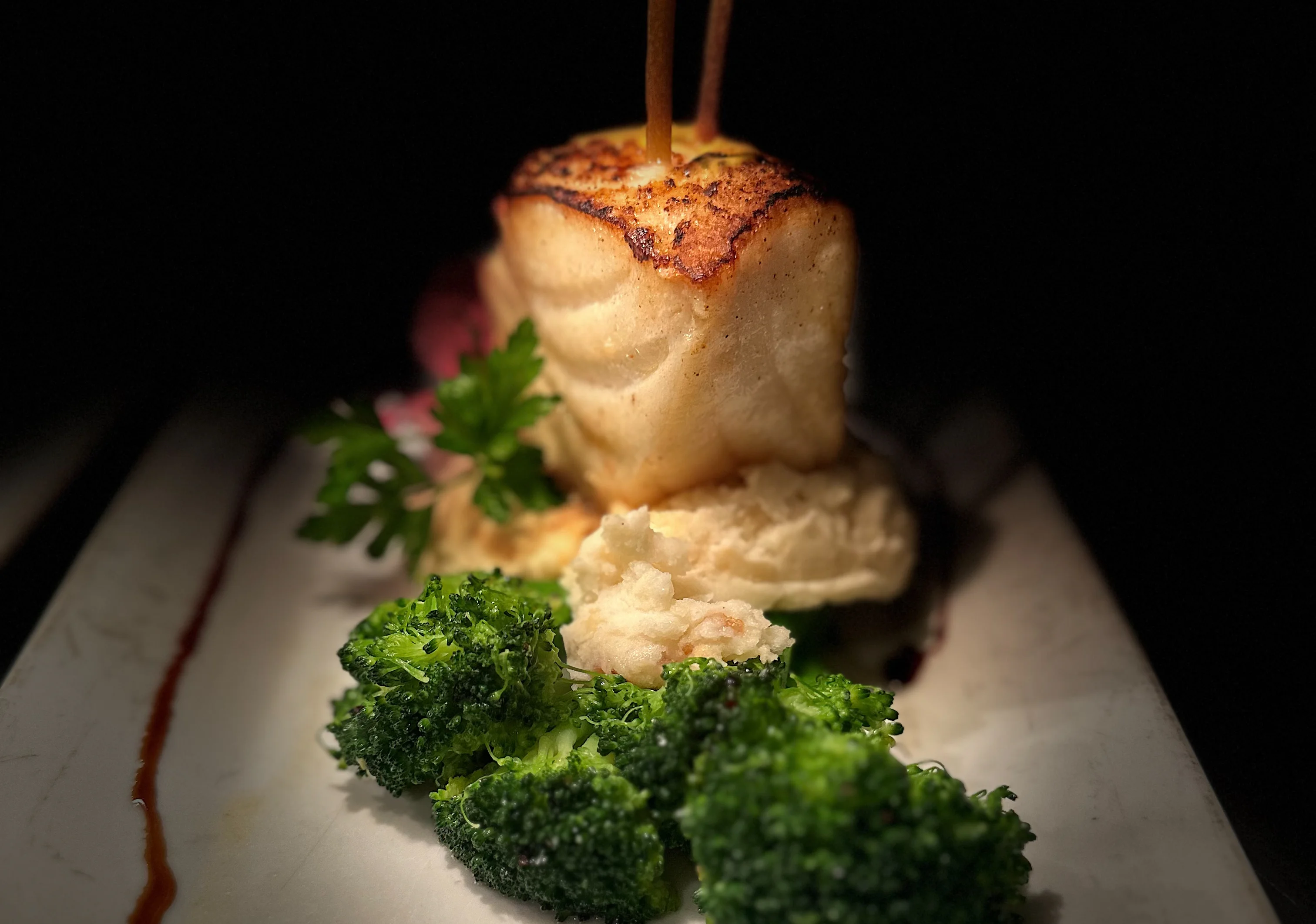 Fresh-cut Chilean sea bass at Irina's Steak & Seafood.