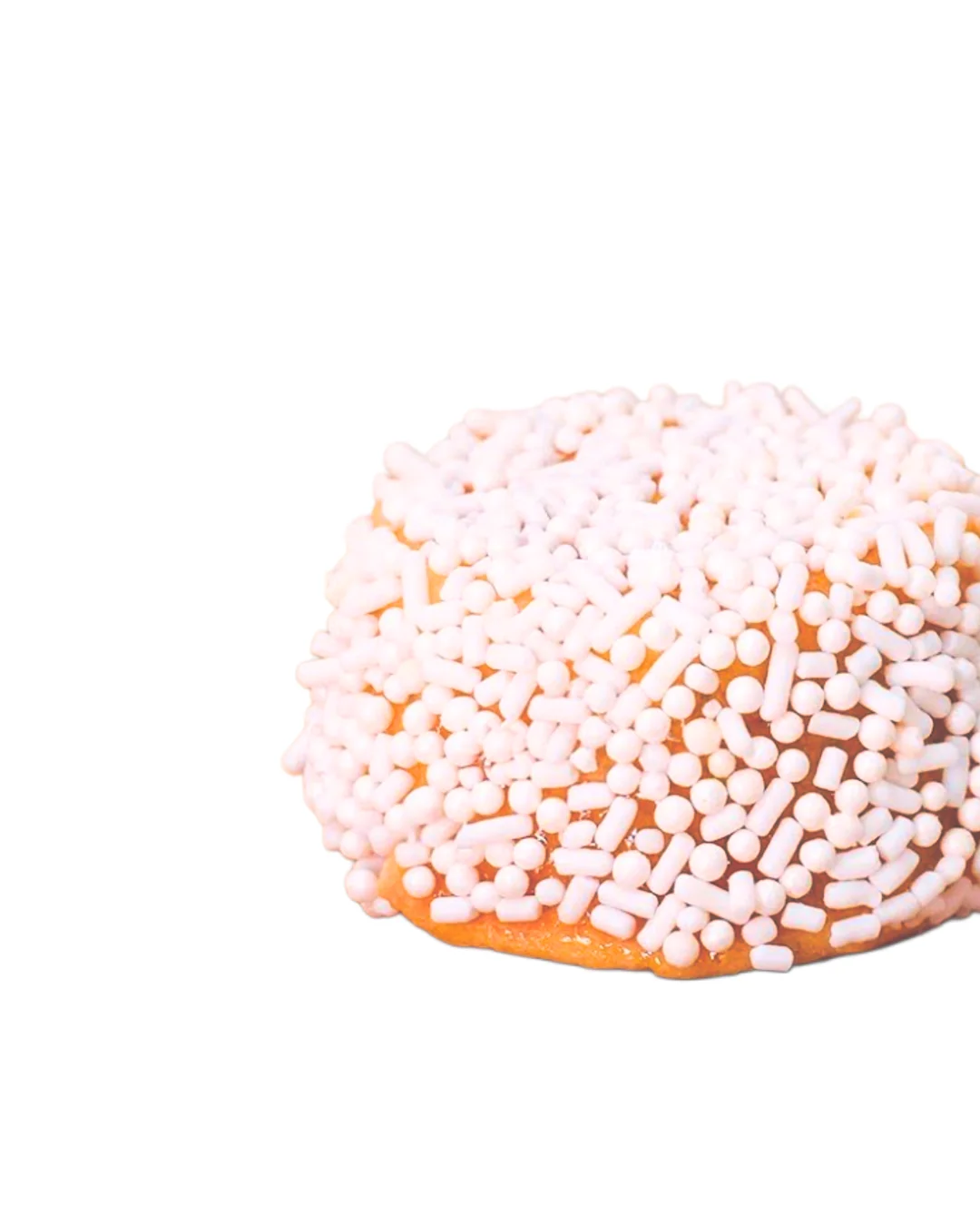 Colorful Brazilian brigadeiro covered in white sprinkles