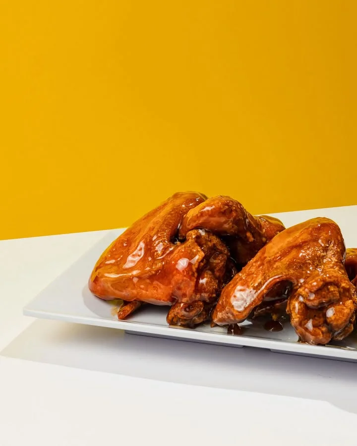 Sticky Asian-style chicken wings glazed in sauce