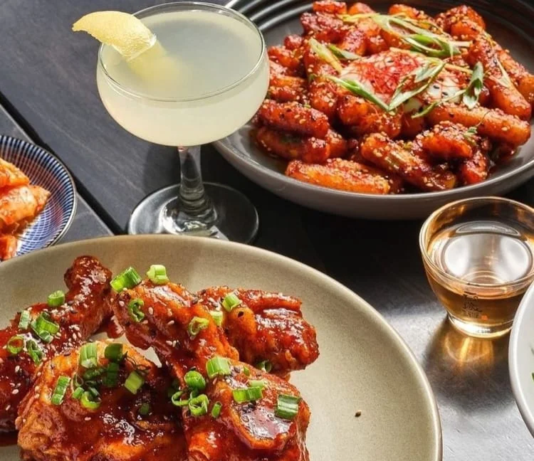 Korean Fried Chicken and a refreshing cocktail 