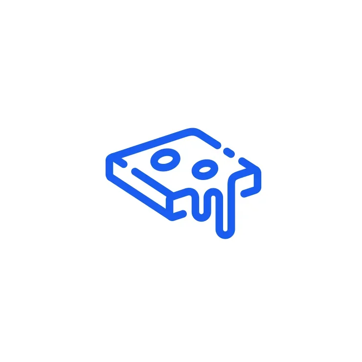 Stylized cheese icon with melting effect