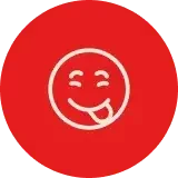 Smiling face emoji expressing deliciousness