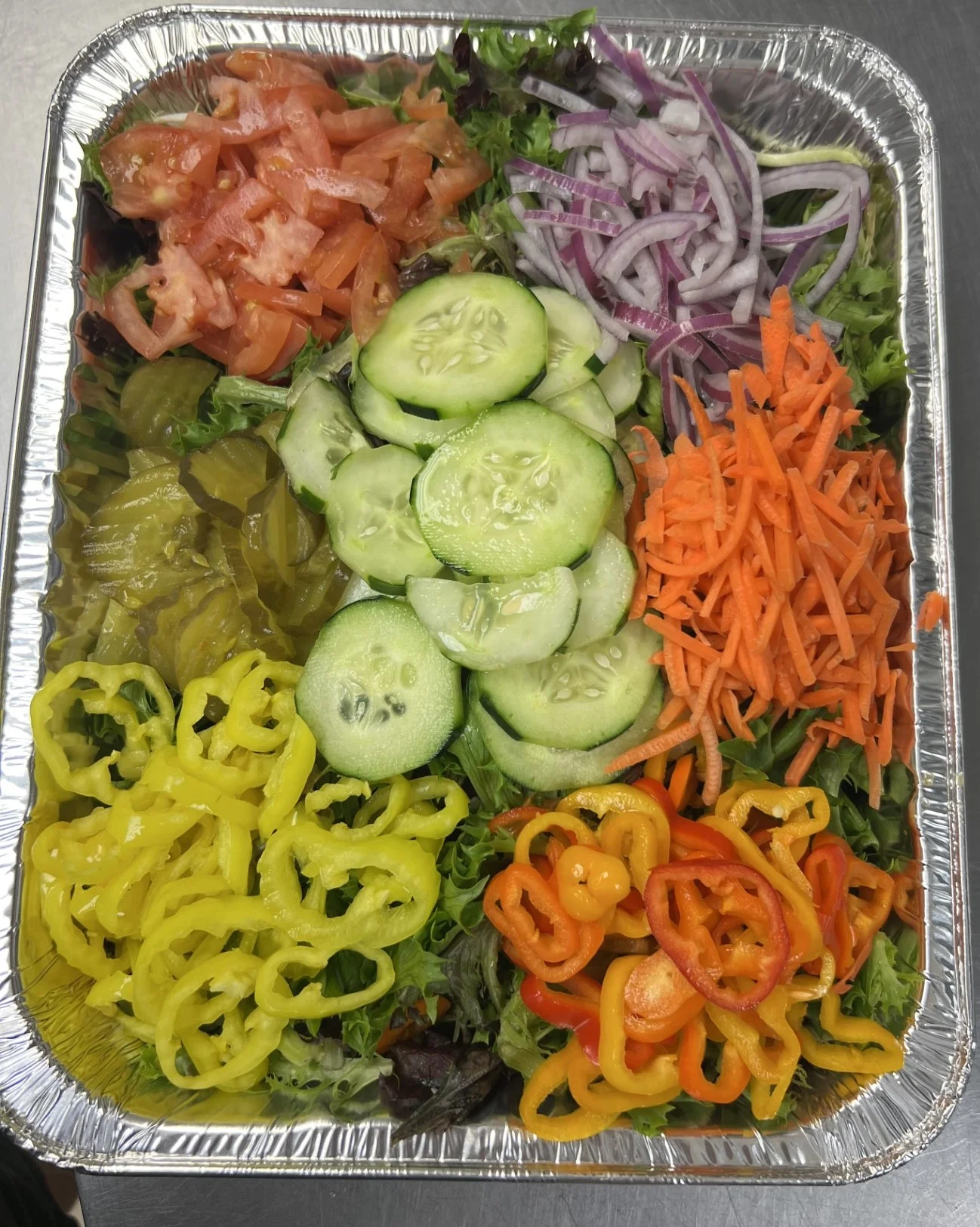 Fresh garden salad platter with vibrant vegetables