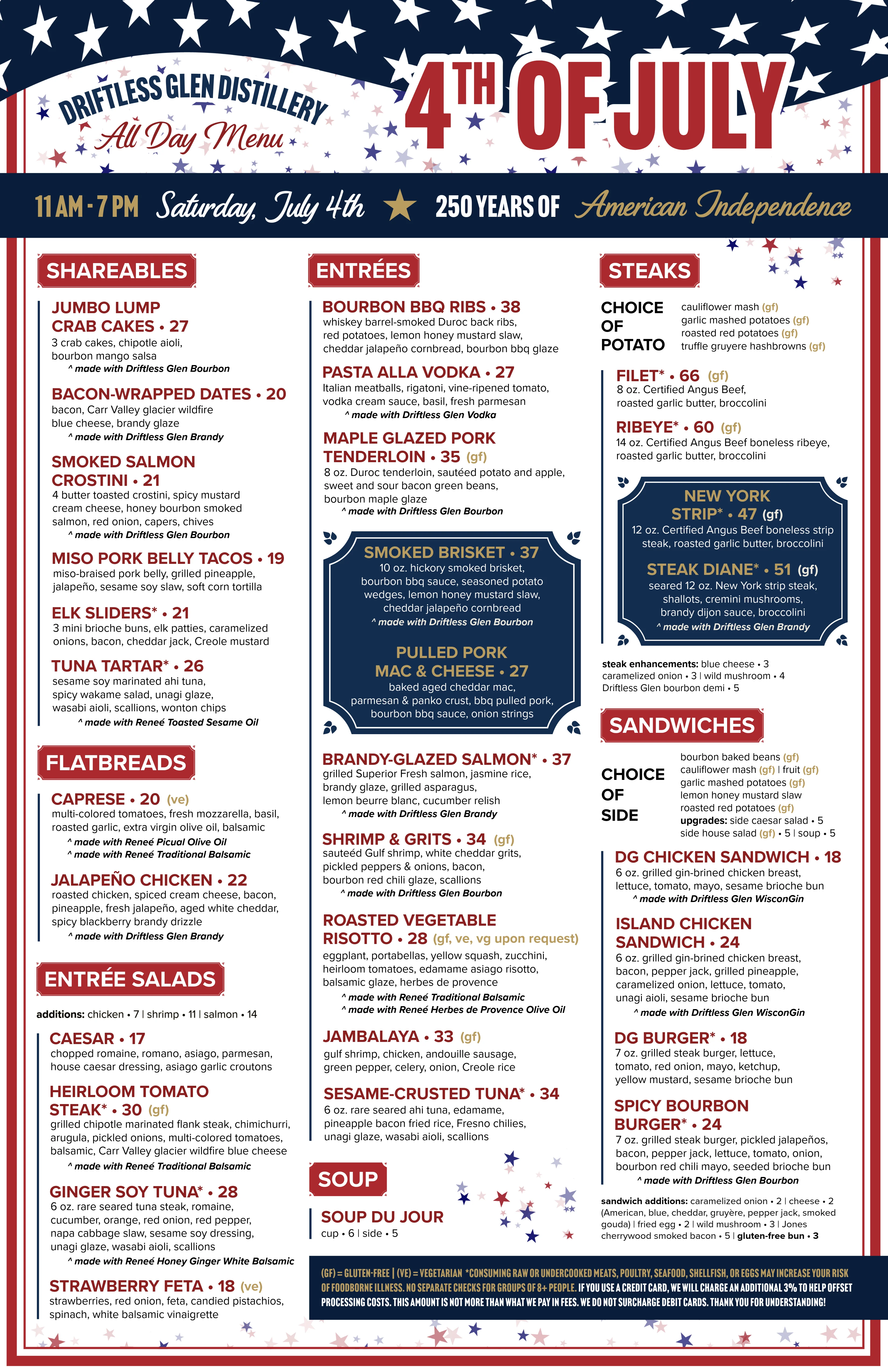 2026 4th of July Menu