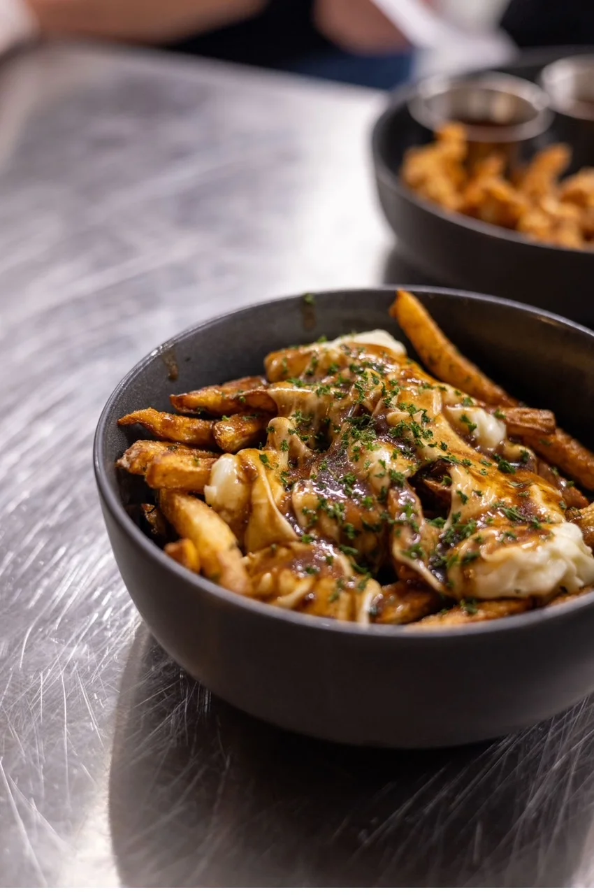 Classic Canadian poutine with fries, cheese curds, and gravy