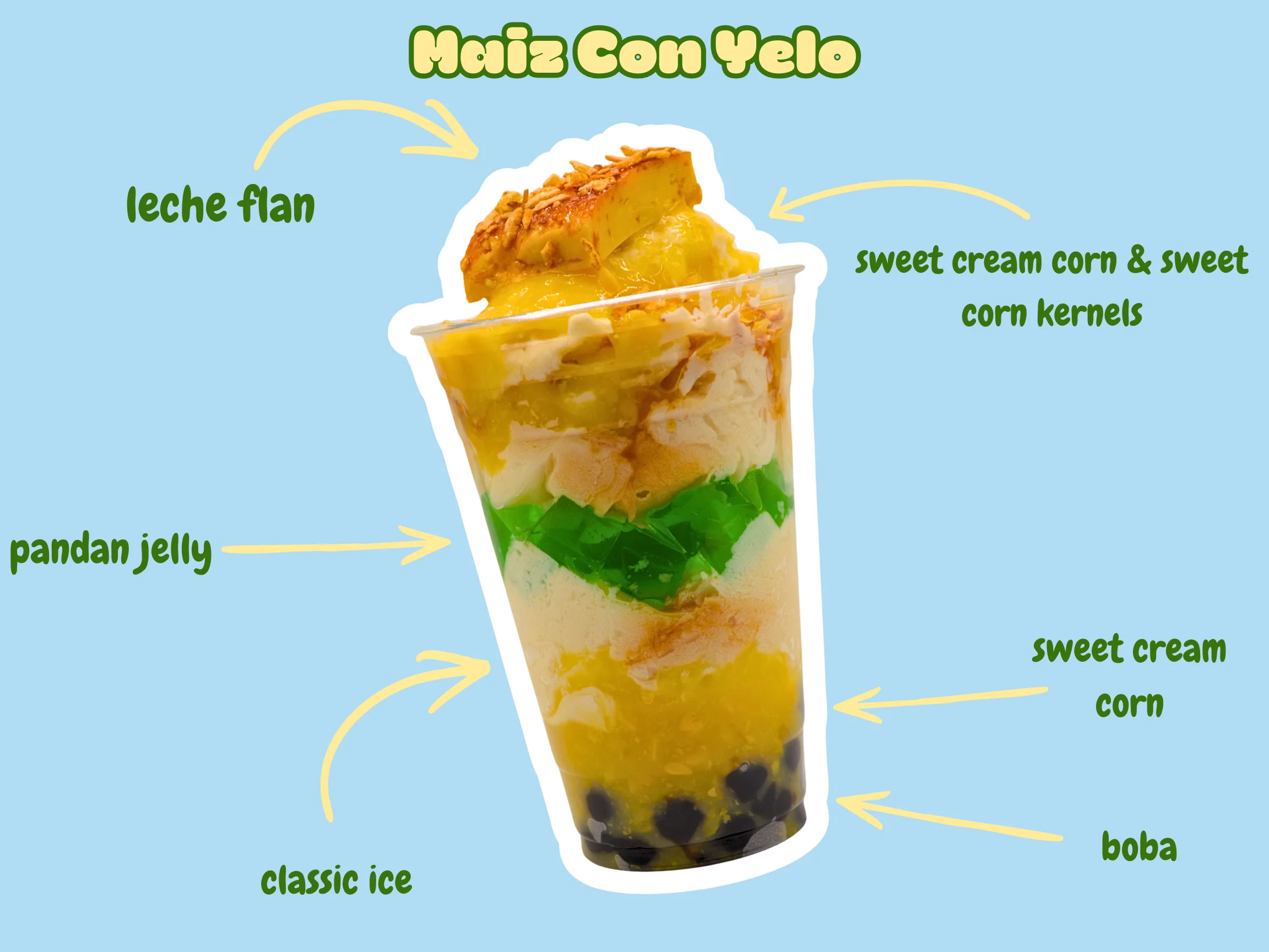 A colorful halo-halo dessert topped with a Lotus biscuit.