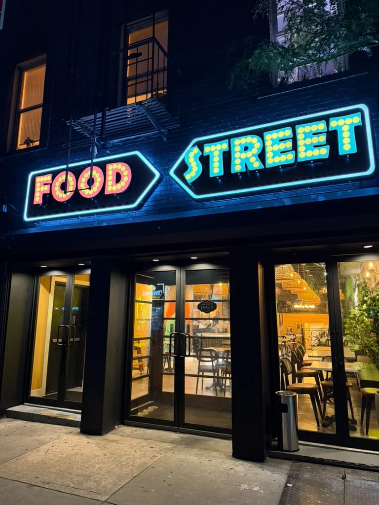Vibrant exterior of Food Street restaurant in Princeton, New Jersey