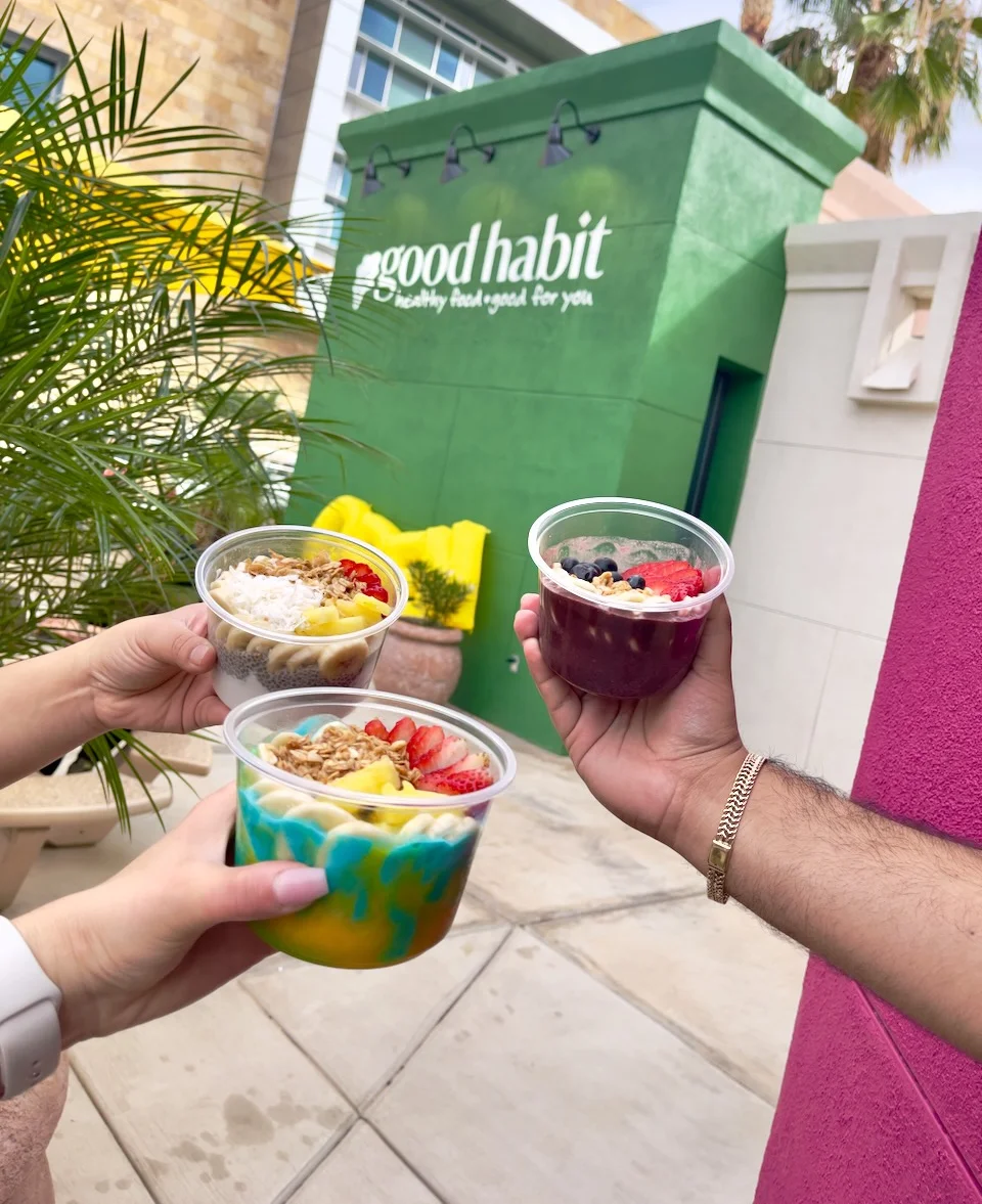 Colorful smoothie bowls from Good Habit restaurant