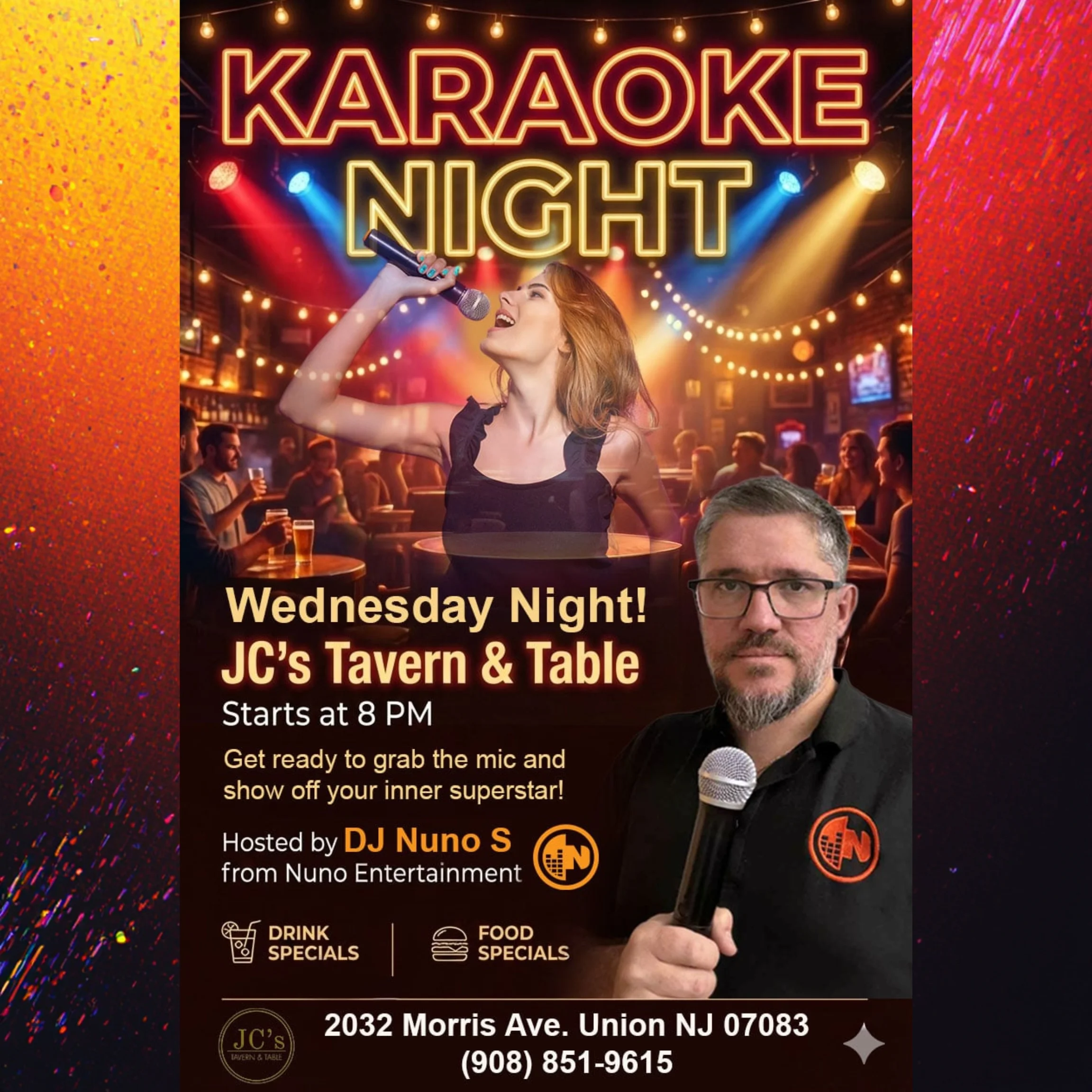 Karaoke night event at JC's Tavern & Table with lively atmosphere