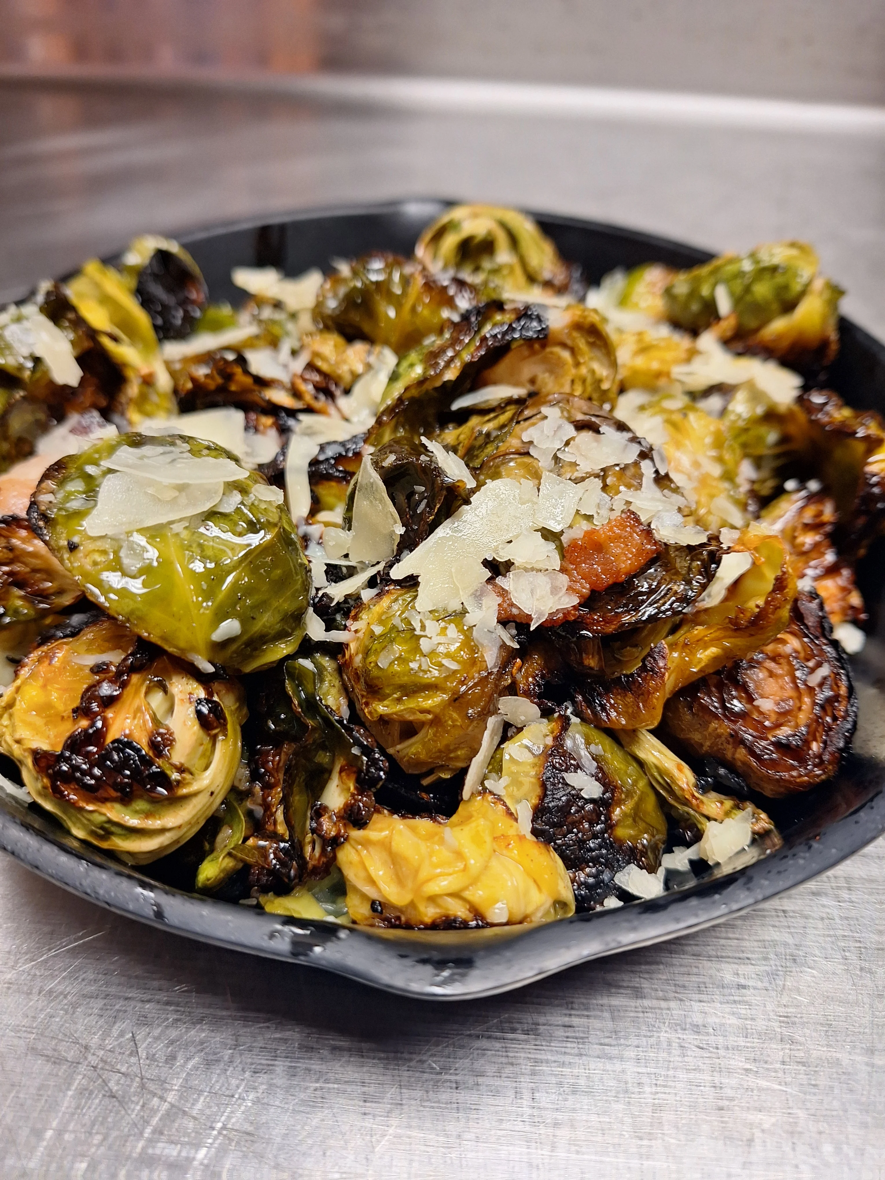 Roasted Brussels sprouts with Parmesan cheese