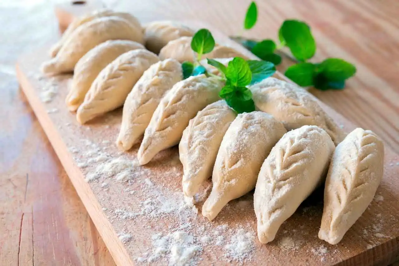 Culurgiones, traditional Sardinian dumplings filled with potatoes, mint and pecorino cheese. 