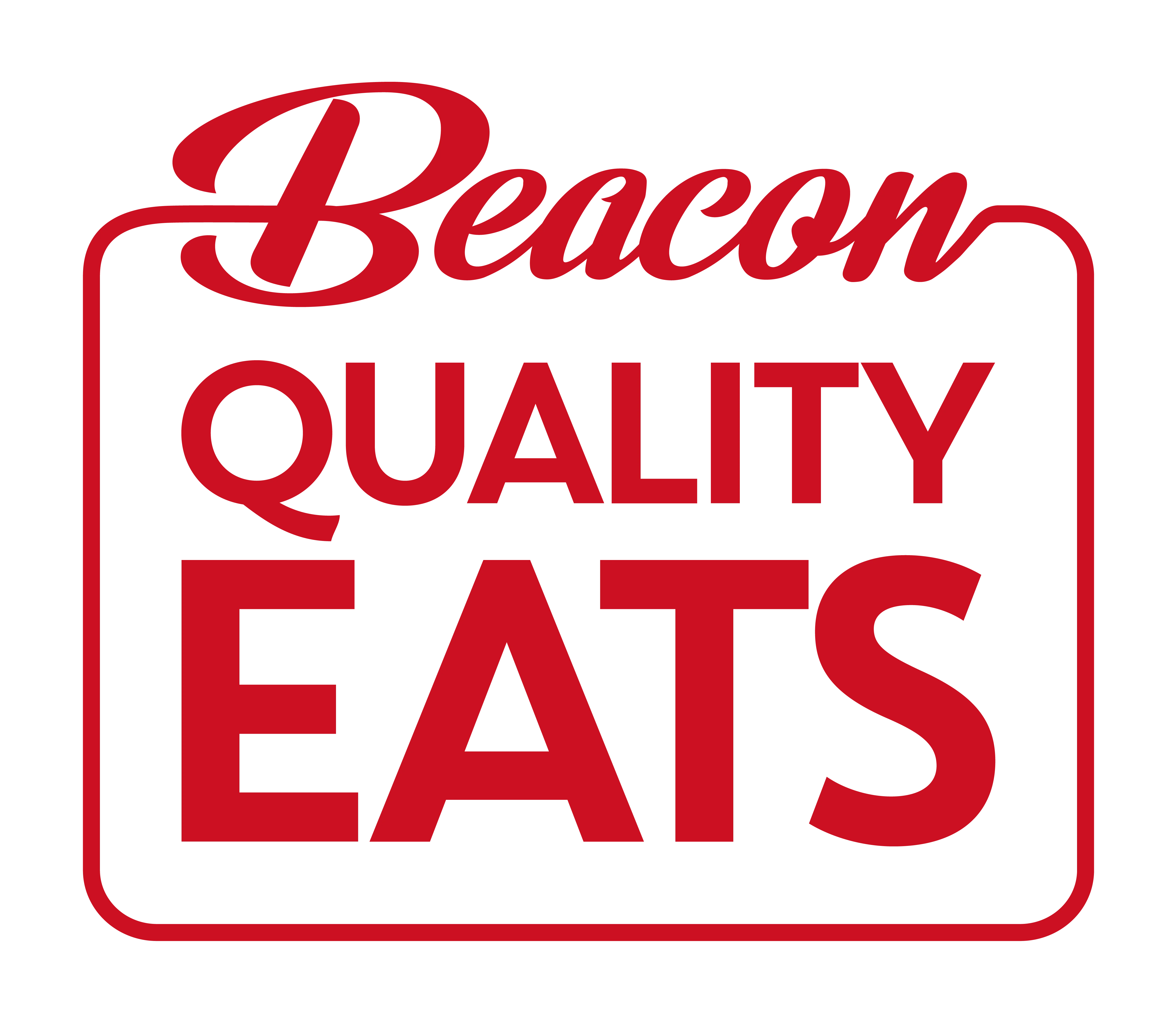 Beacon Quality Eats restaurant logo in bold red lettering
