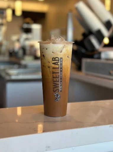 Birthday Cake and Rainbow Sherbert in a Lavender cone 