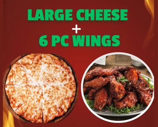 Large Cheese + 8 Pc wings