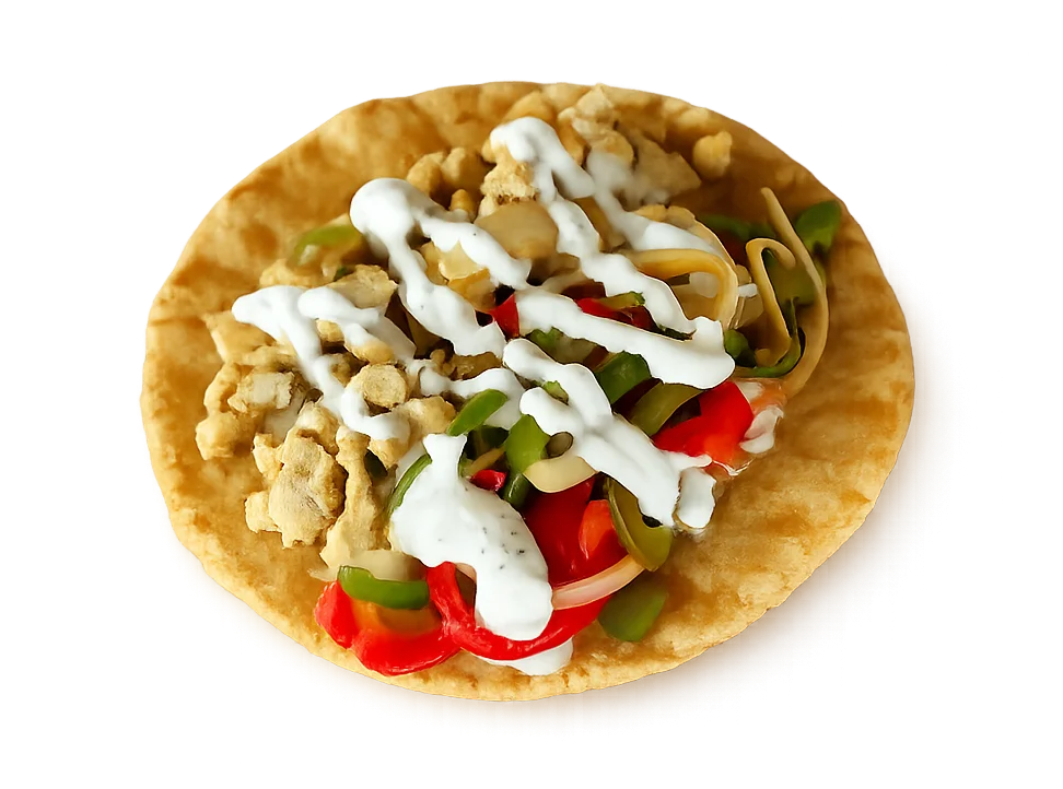Delicious chicken fajita wrap with fresh vegetables