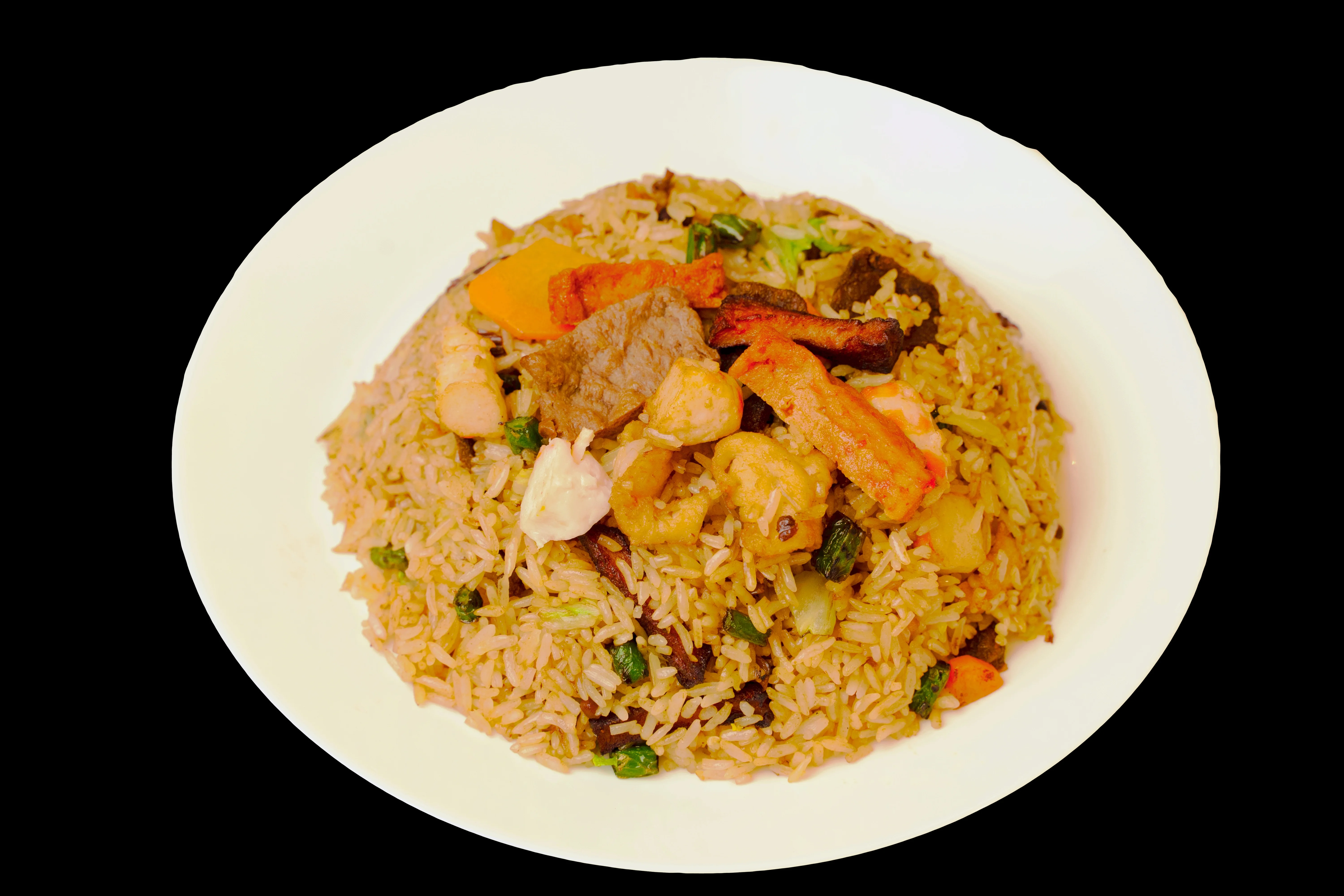 A beautifully arranged plate of gourmet food with vibrant colors.