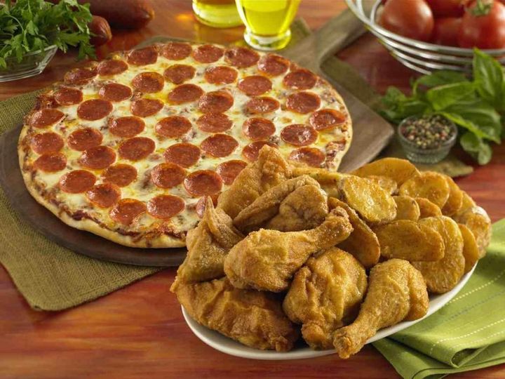1730 Goodyear Blvd - SMALL 1 TOPPING PIZZA & 4 PIECE FRIED