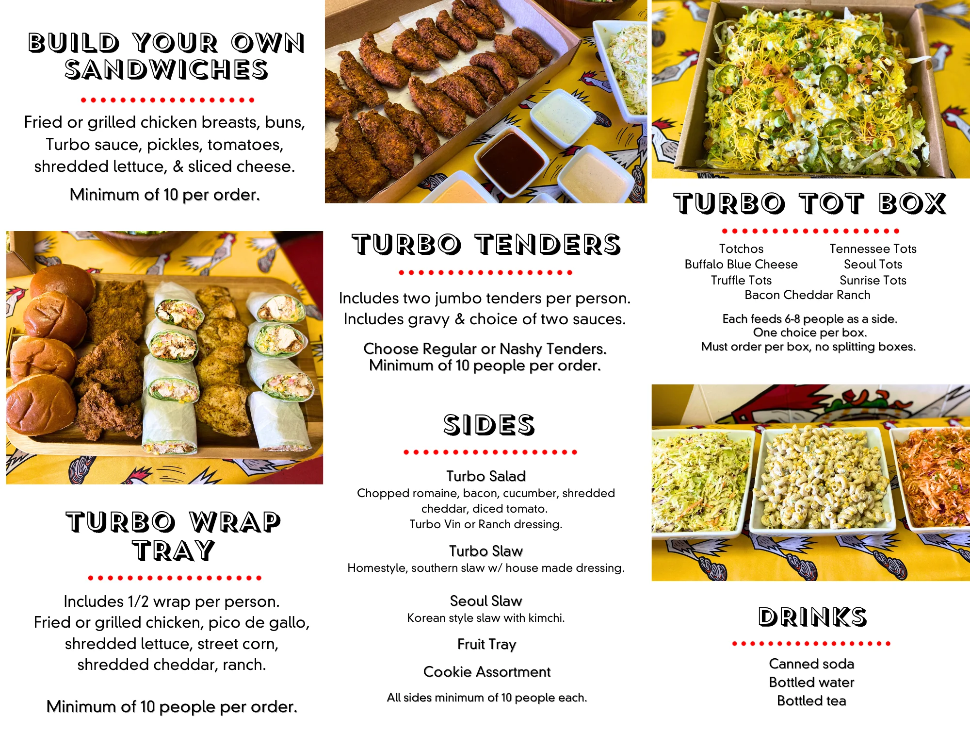 Variety of Southern-style chicken dishes and sides