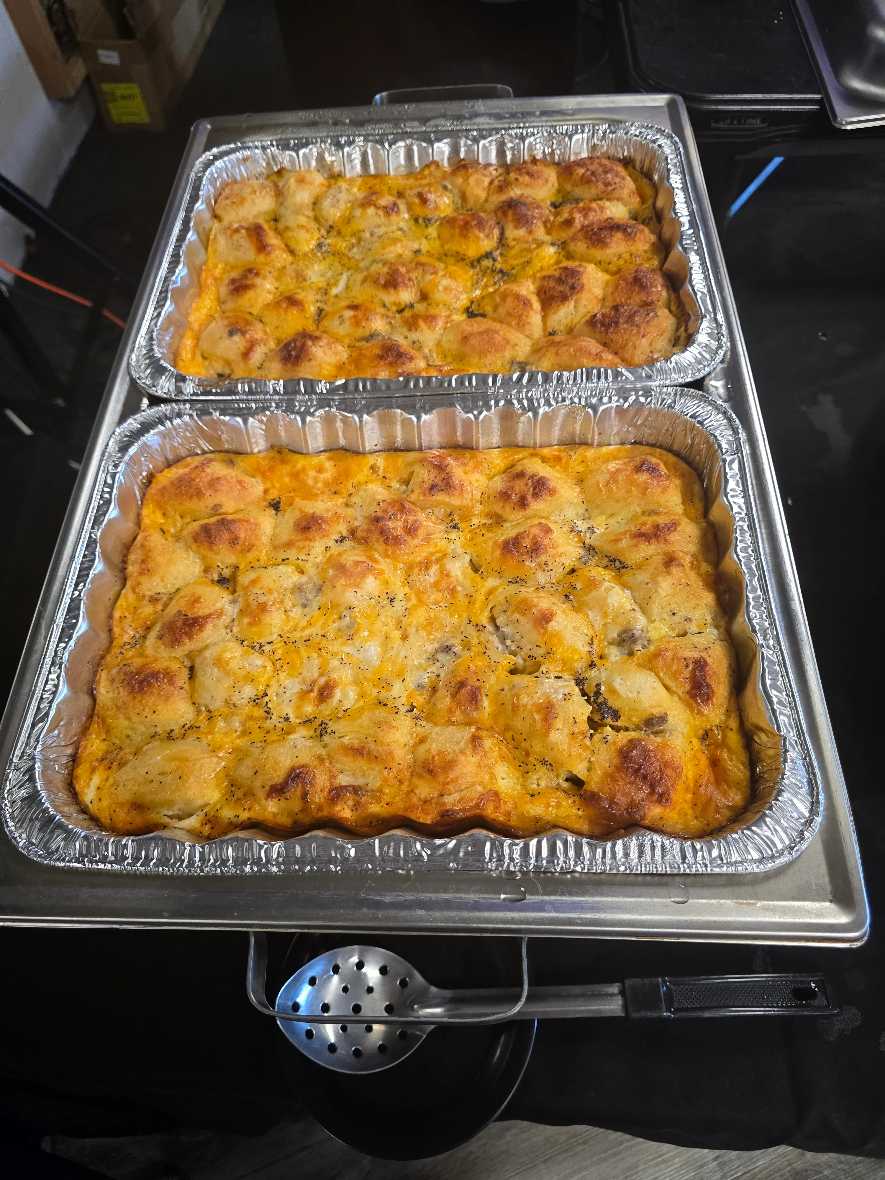 Savory Southern-style biscuit casserole fresh from the oven