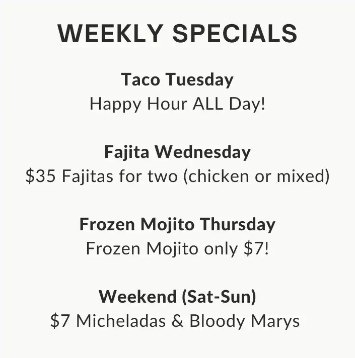 tonati weekly specials