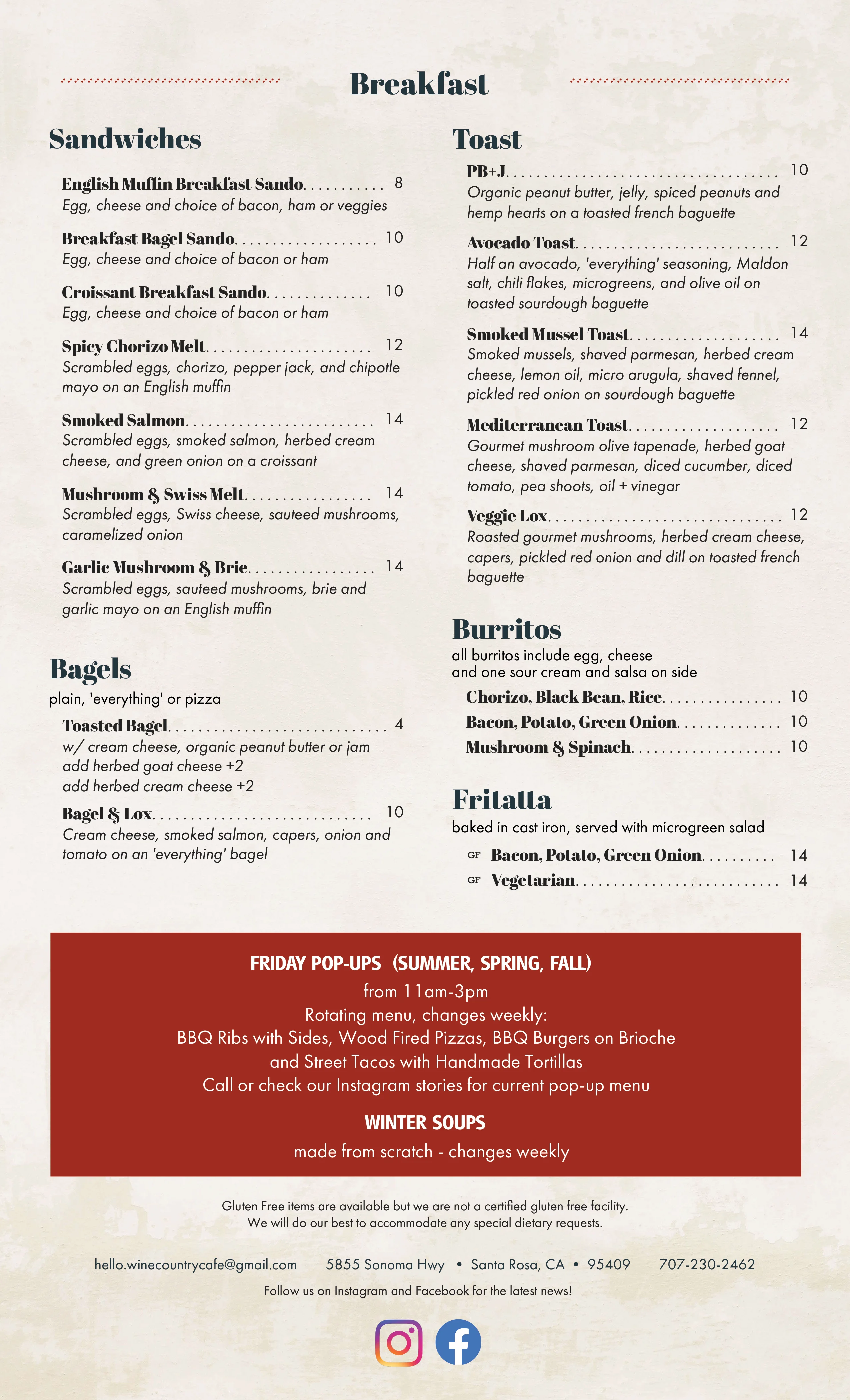 Elegant deli menu showcasing a variety of delicious food options.