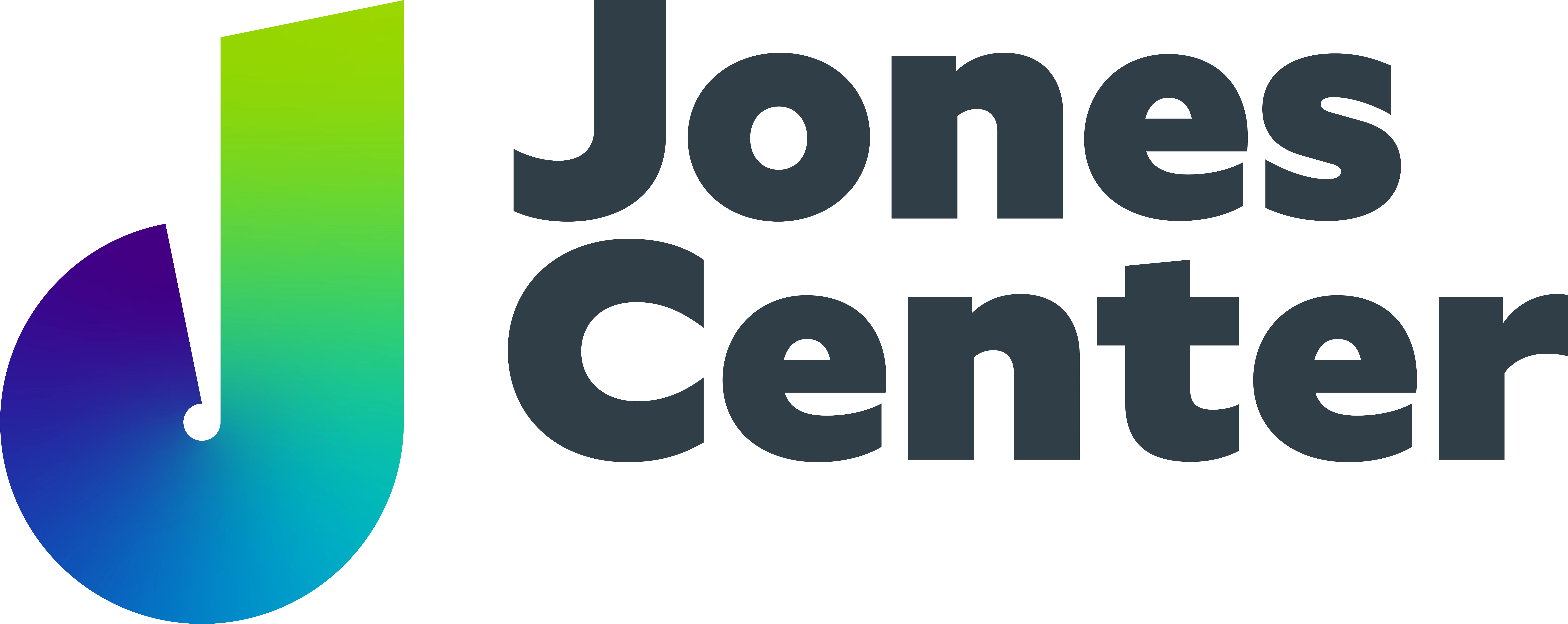 Logo of the Jones Center featuring a modern design