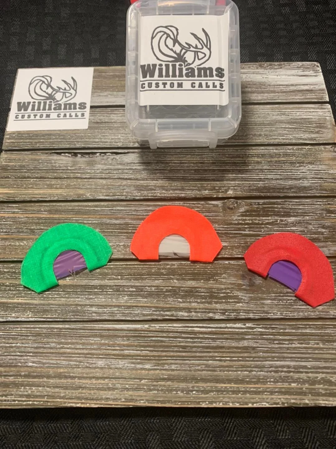 Williams Custom Calls mouth calls in a storage case