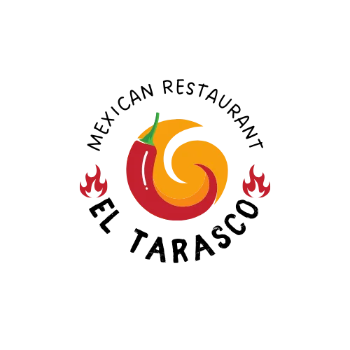 Stylized chili pepper logo with flames