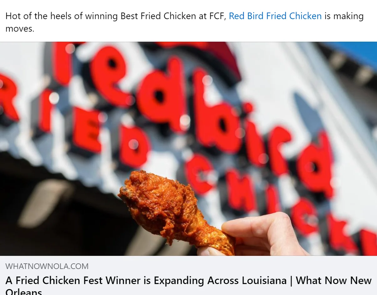 Crispy fried chicken wing from a popular Louisiana eatery