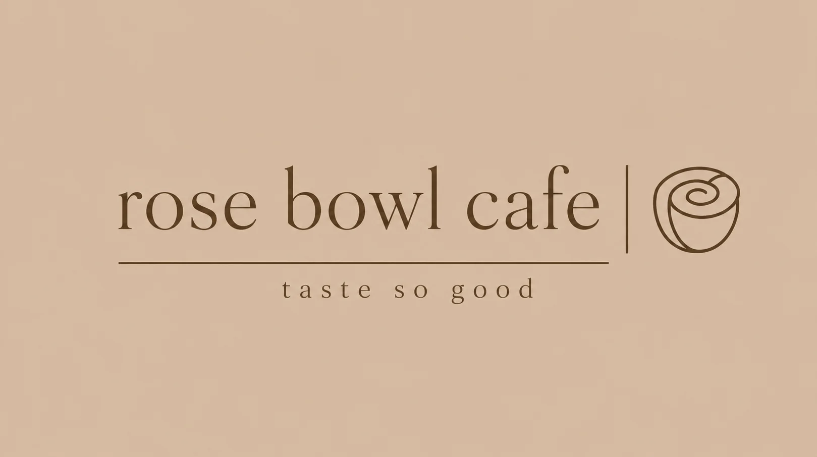 Logo of Rose Bowl Cafe with beige background
