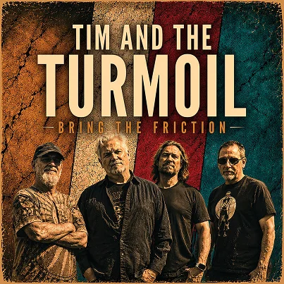 Band members of Tim and the Turmoil posing for album cover