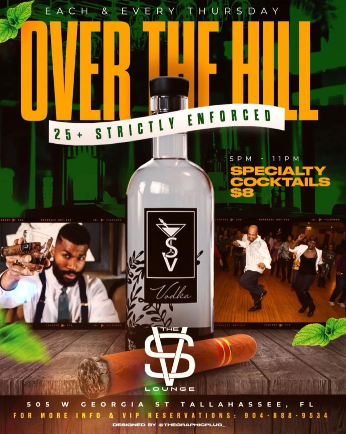 Promotional flyer for Thursday night event at a lounge