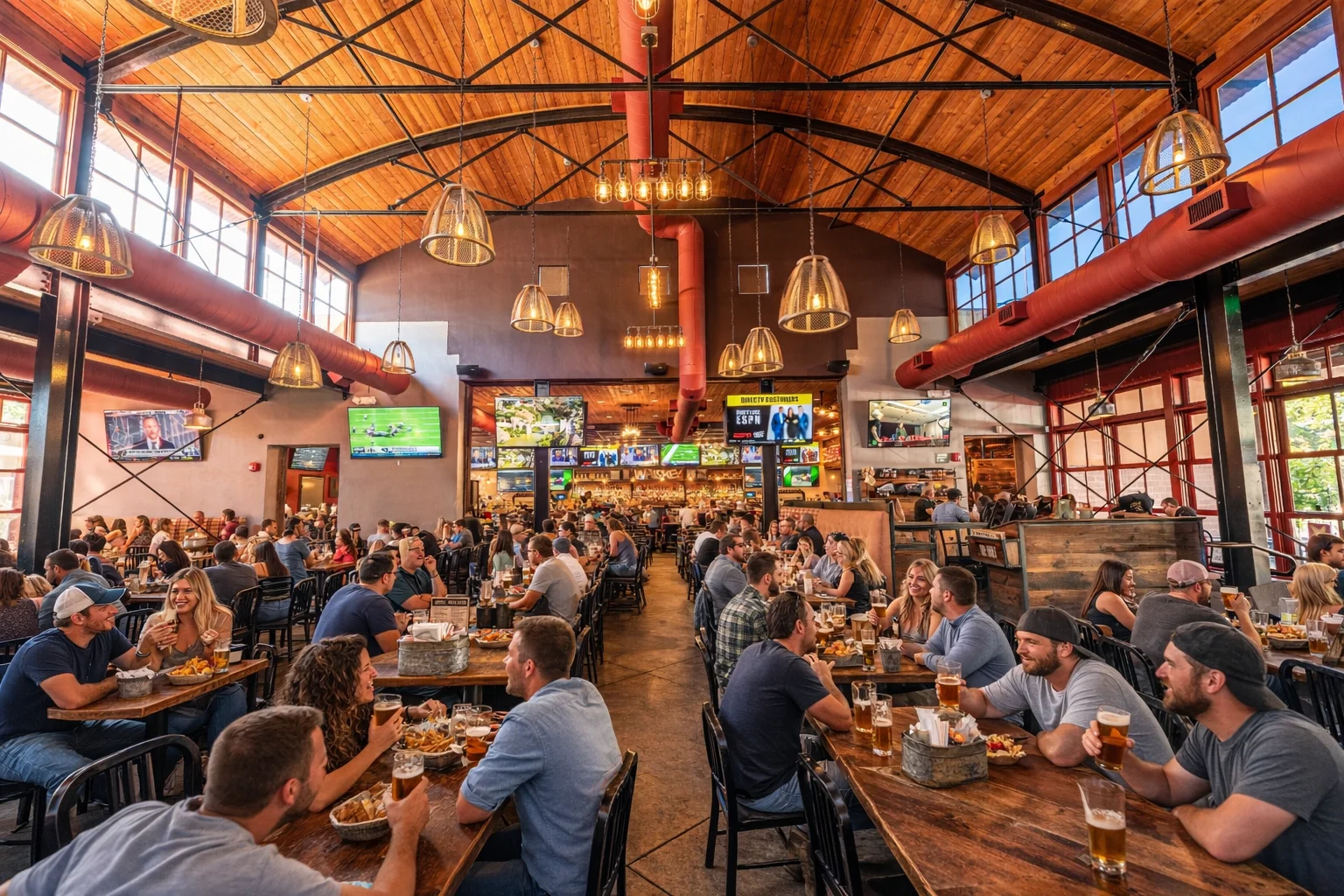 people eating, drinking and having fun