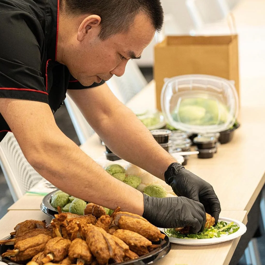 A restaurant chef preparing a dish