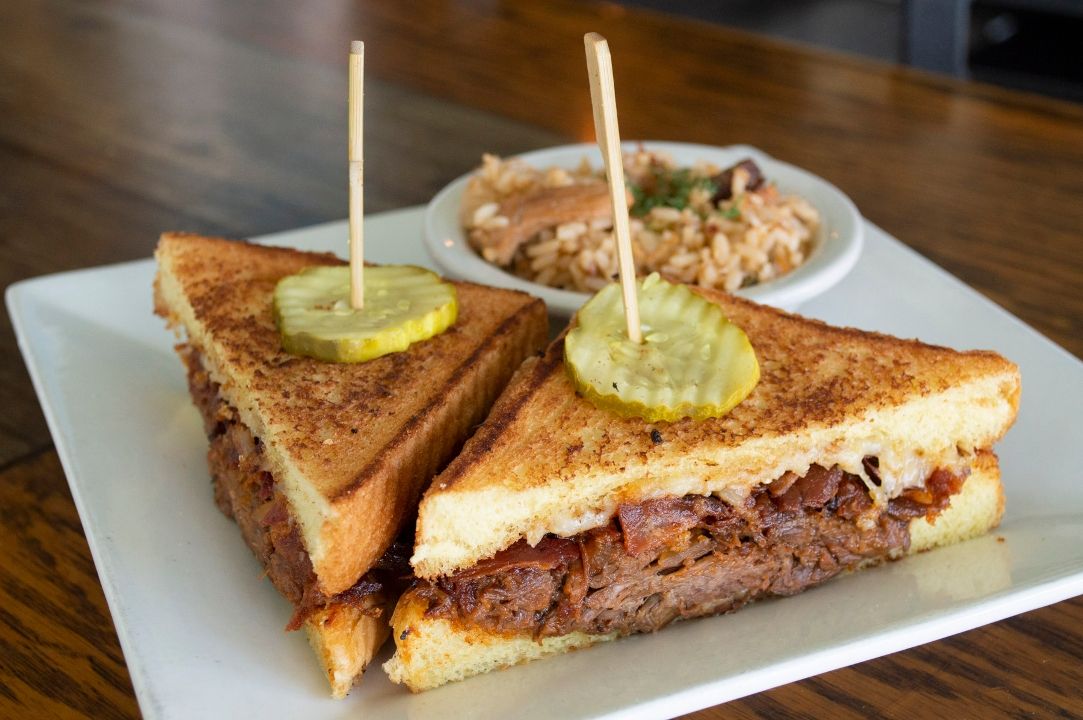 Brisket Melt Grilled Cheese at The Shelter Kitchen + Bar