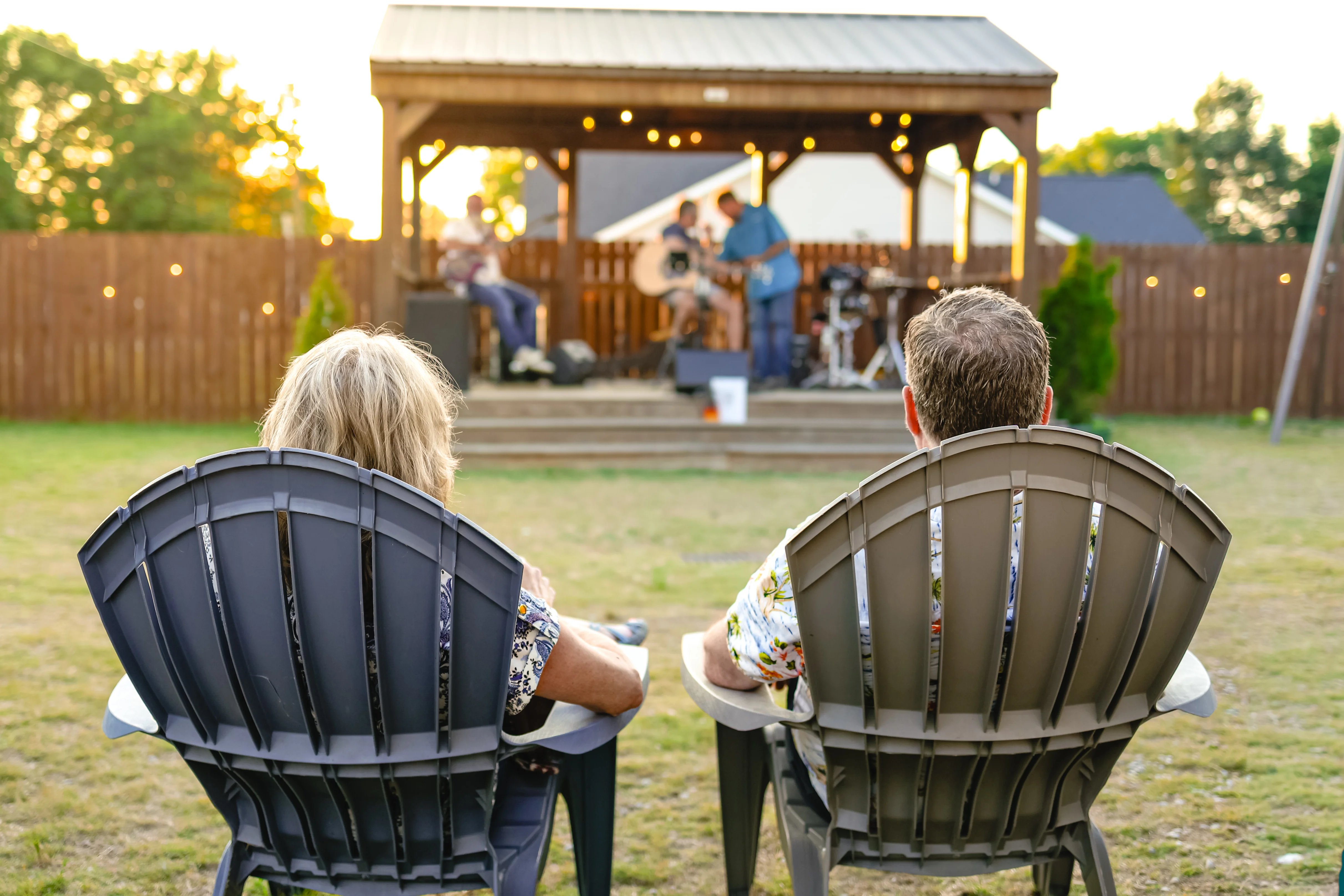 Outdoor live music performance with guests enjoying the show