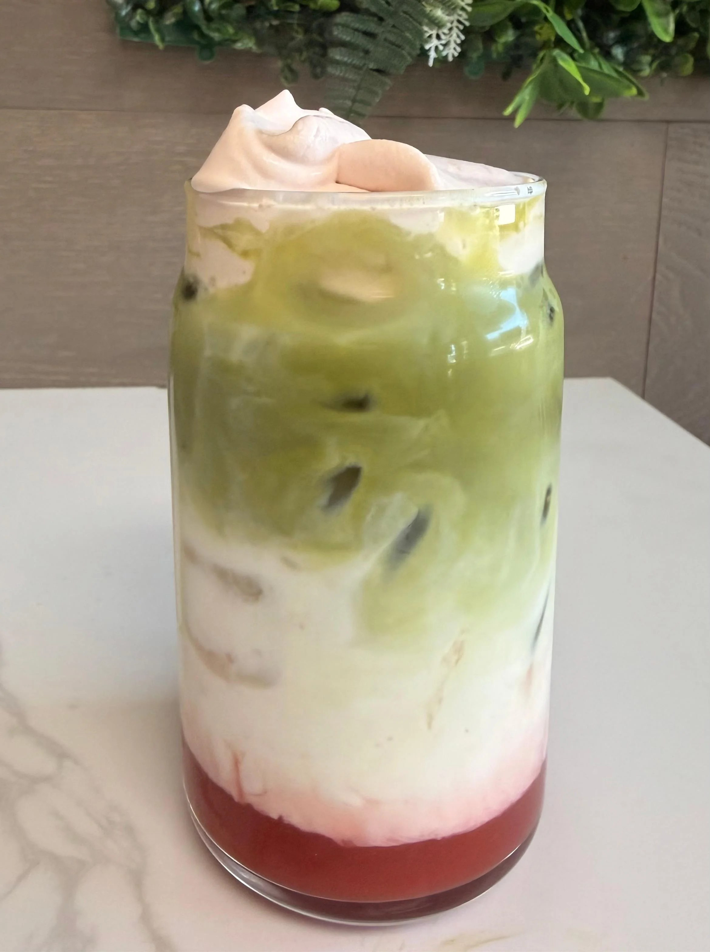 Rasberry Matcha Latte