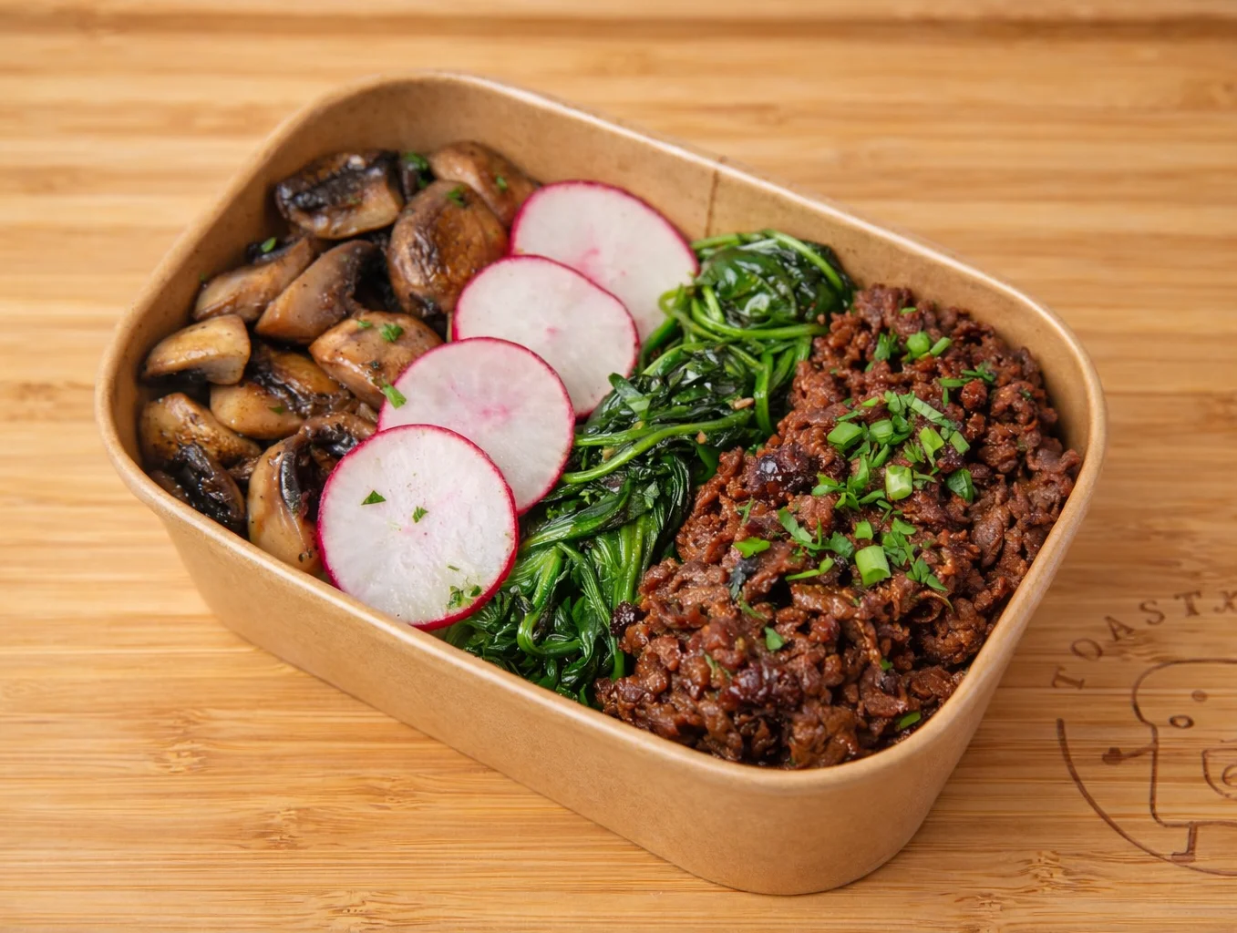 Korean bulgogi rice bowl with vegetables
