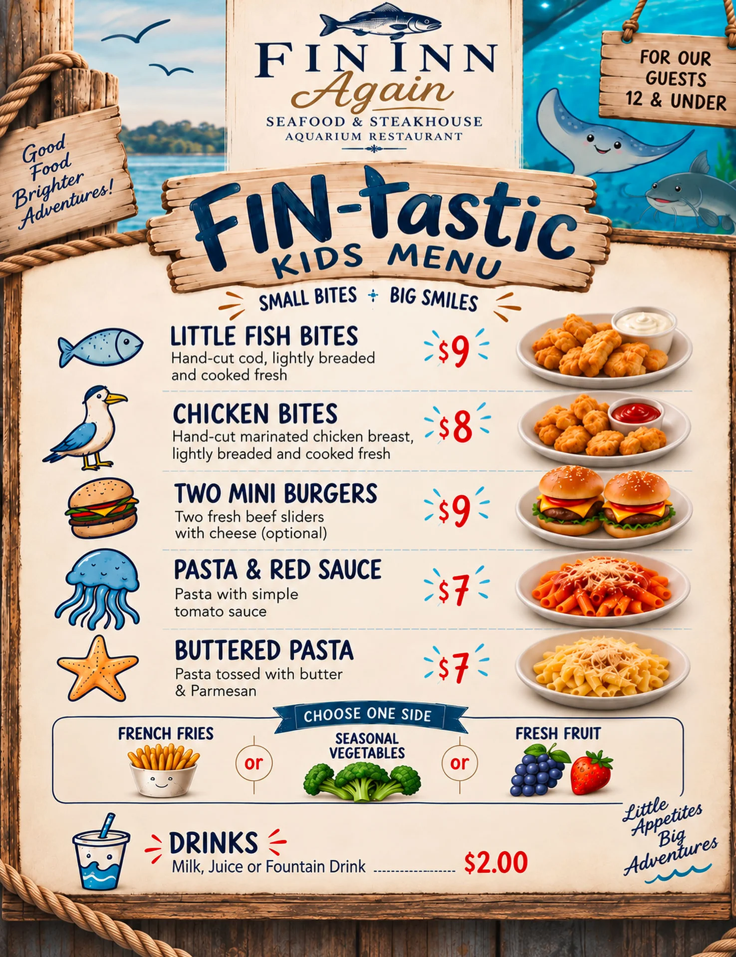 FIN-tastic Kids Menu