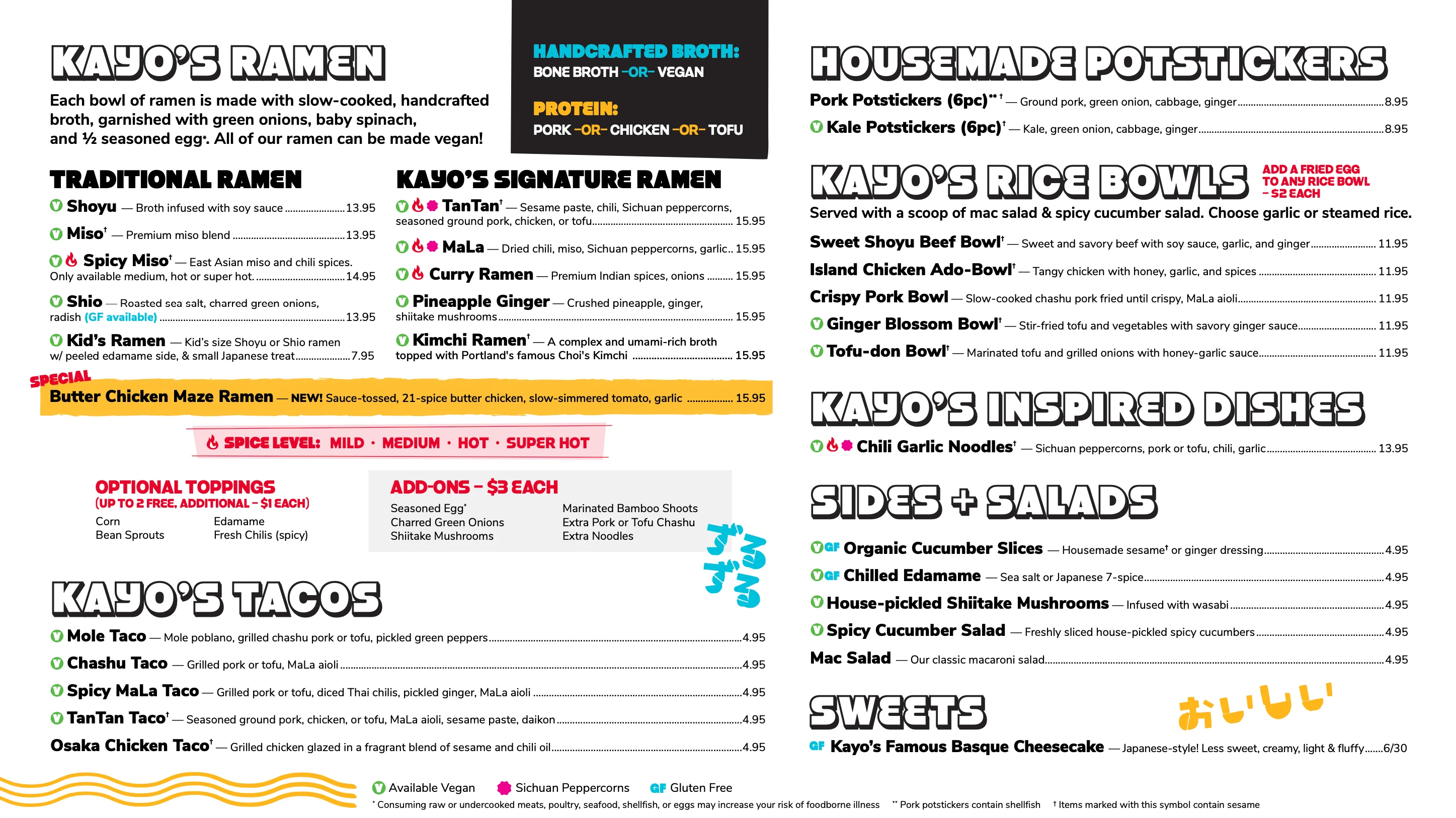 Screenshot of a restaurant menu showcasing various dishes and prices.