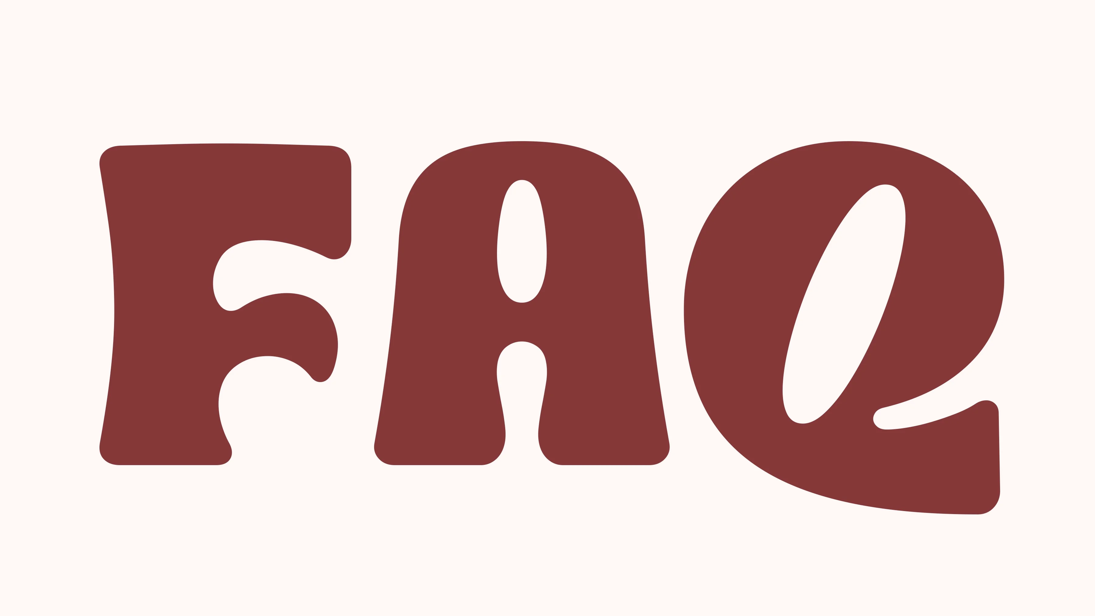 Stylized typography of 'FAQ' in bold letters