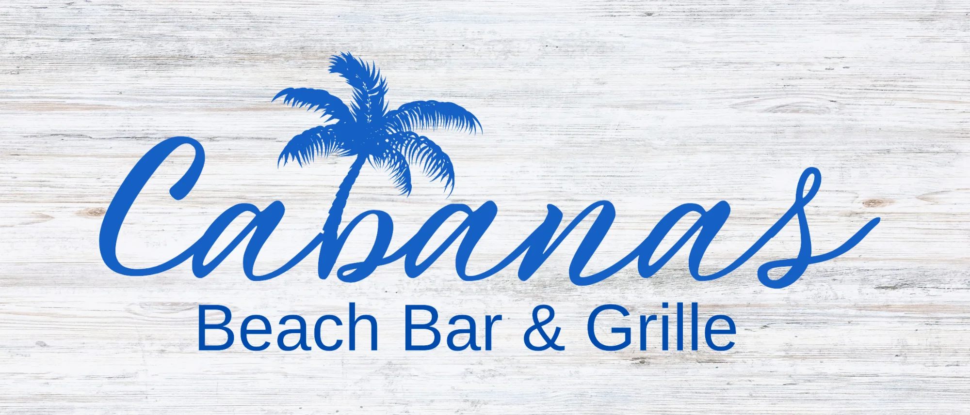 Cabanas Beach Bar & Grille logo with palm tree design