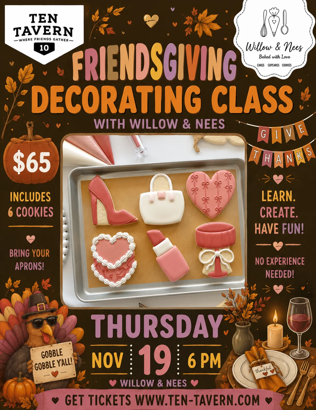 Friendsgiving Cookie Decorating