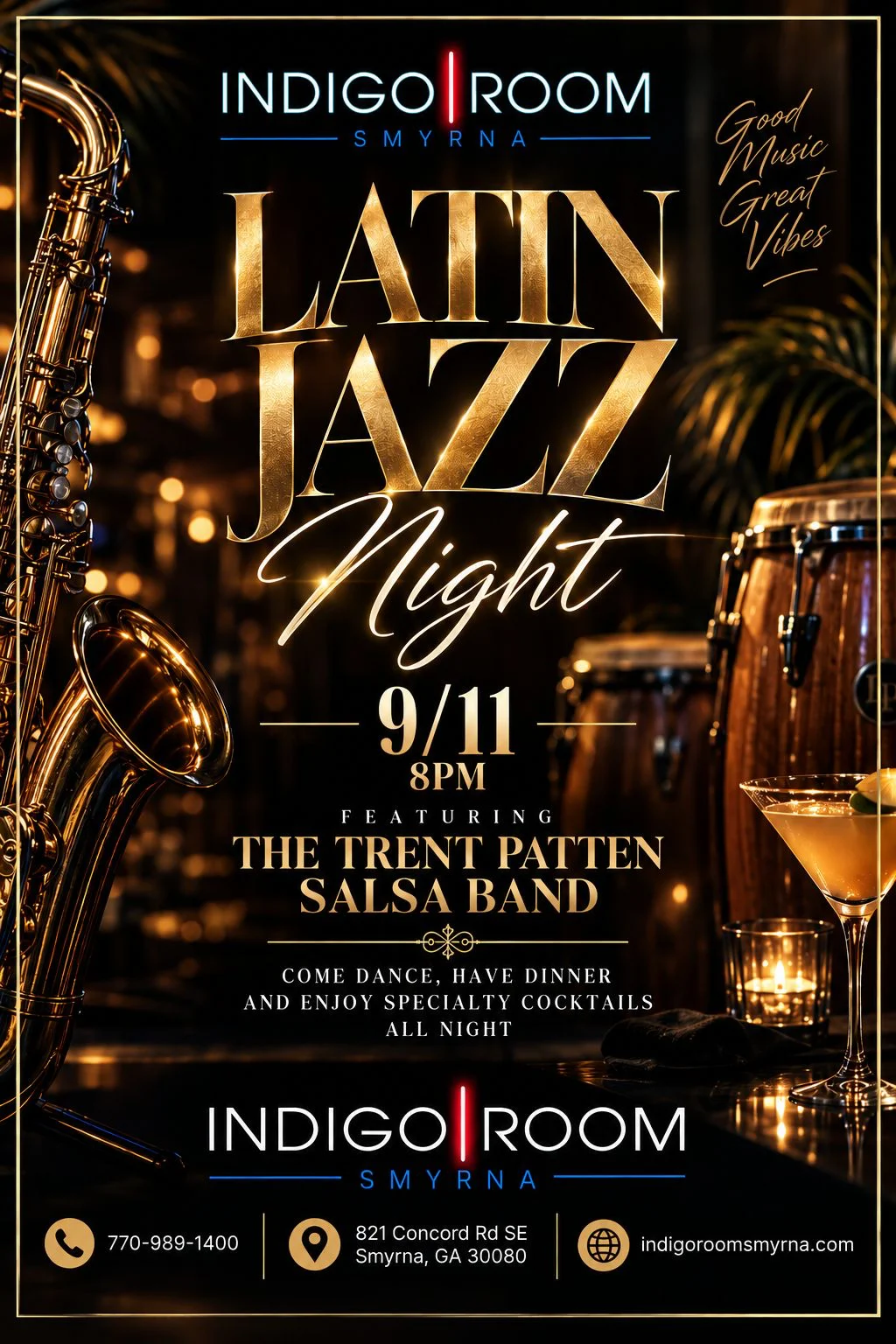 Event flyer for a cowboy-themed line dancing night at Indigo Room