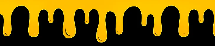 Yellow and black dripping paint pattern